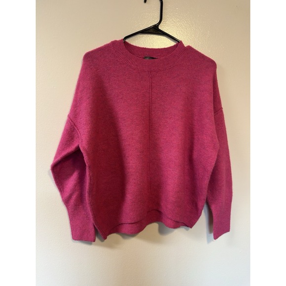 Vince Camuto Sweaters - Vince Camuto Womens Pink Heathered Crewneck Seam Front Pullover Sweater Size M